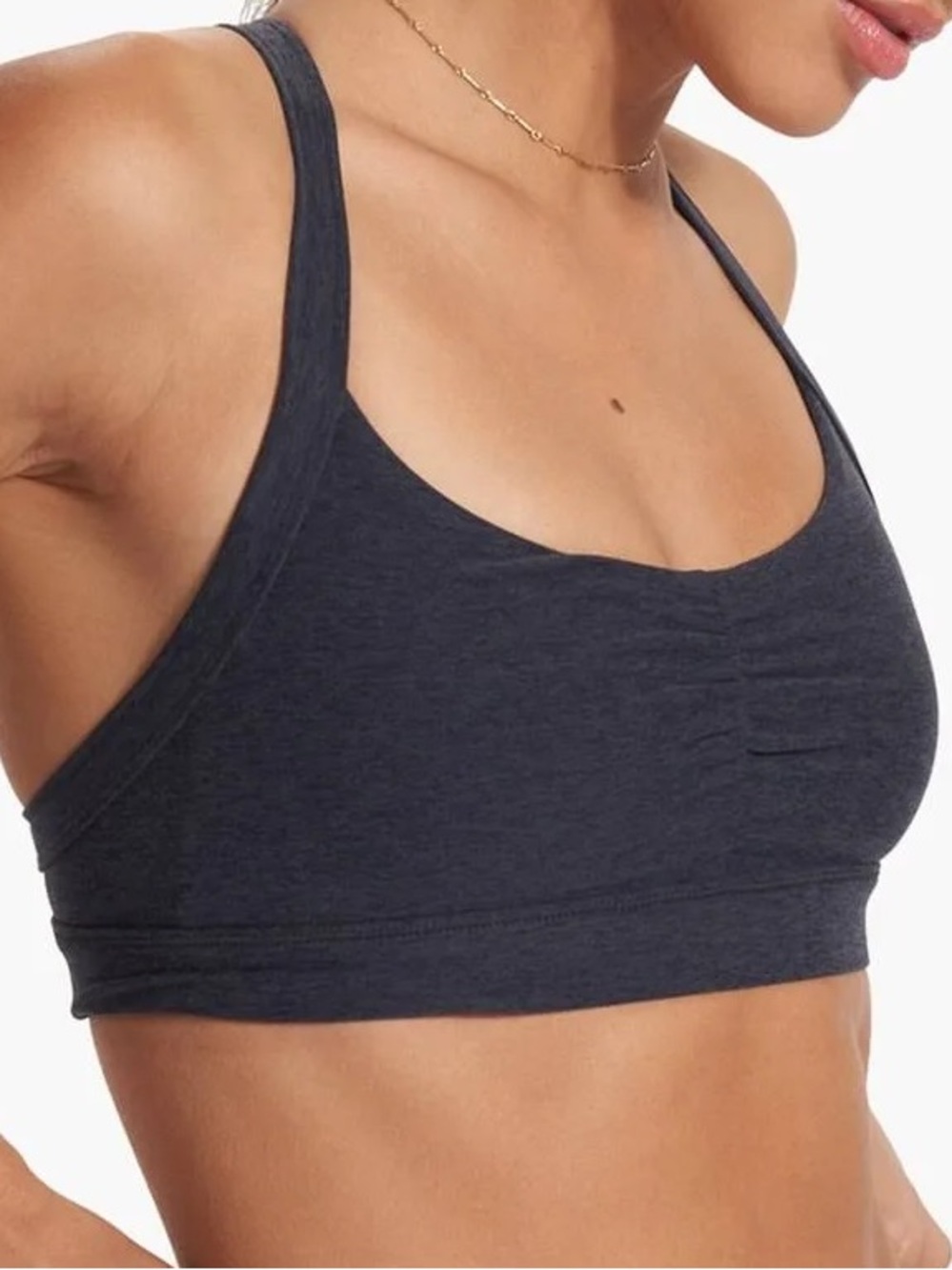 New With Tags Vuori Elevation Ruched Bra Midnight Heather XXL NWT